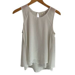 Monteau Cream Sleeveless Asymmetrical Tank Top